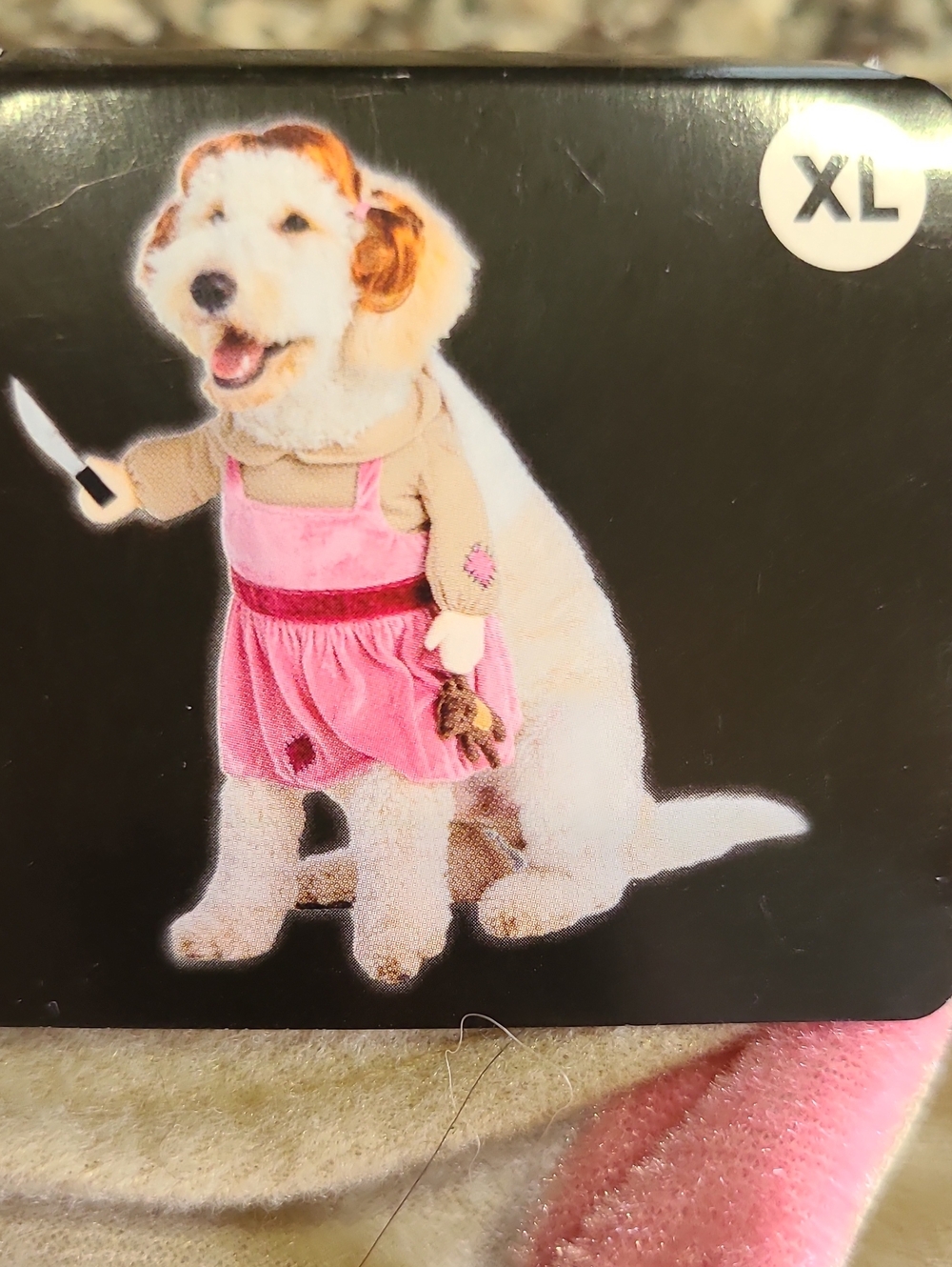XL Pink And Tan Creepy Kathy Dog Costume - Picture 2 of 7